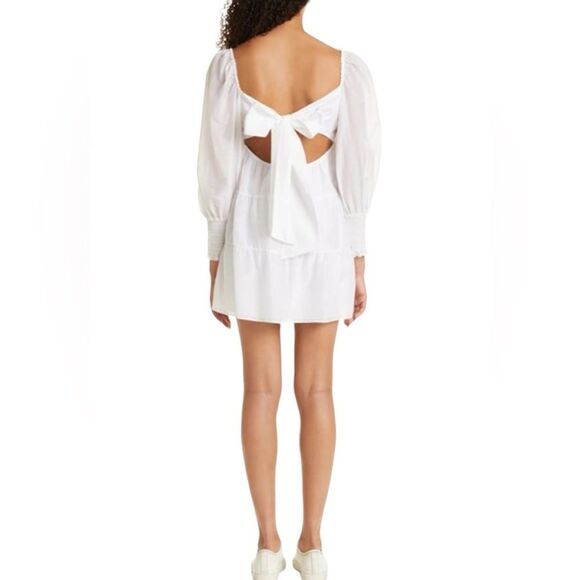 Alice + Olivia‎ Silk-Blend Voile Babydoll Dress Long Sleeve  Small - Picture 2 of 14